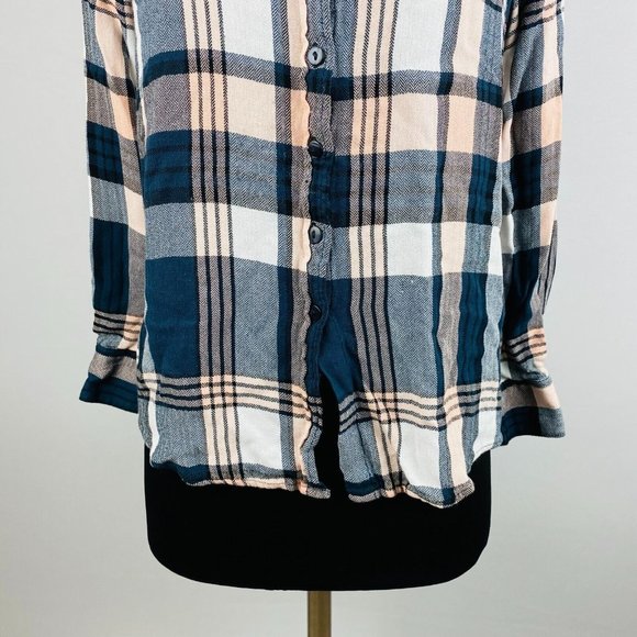 Olive & Oak Womens Medium M Rayon Flannel Button Down Long Sleeves Shirt - Picture 3 of 5